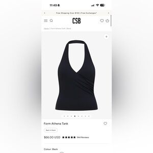 CSB Halter V-Neck Black Women's Top